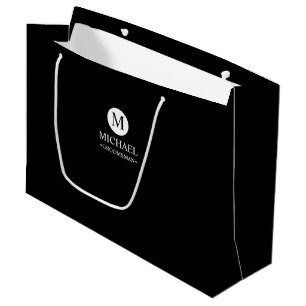 Classic Personalised Groomsmen Monogram and Name Large Gift Bag