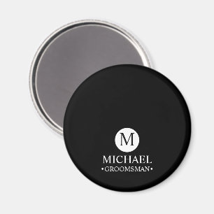 Classic Personalised Groomsmen Monogram and Name Magnet
