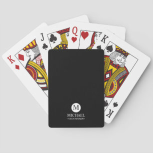 Classic Personalised Groomsmen Monogram and Name Playing Cards