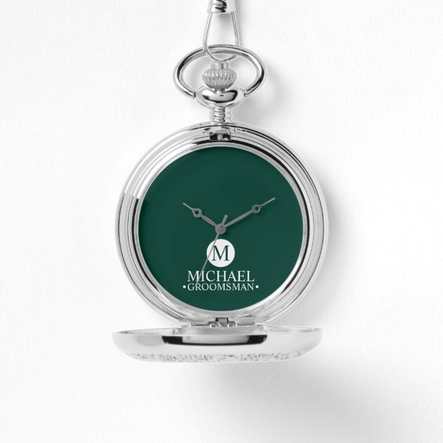 Classic Personalised Groomsmen Monogram and Name Watch (Front)