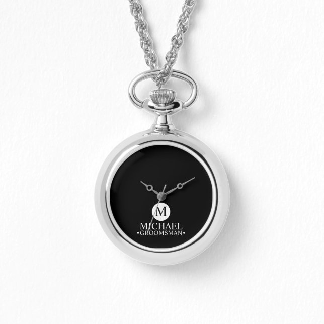 Classic Personalised Groomsmen Monogram and Name Watch (Front)