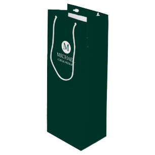 Classic Personalised Groomsmen Monogram and Name Wine Gift Bag