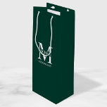 Classic Personalised Groomsmen Monogram and Name Wine Gift Bag<br><div class="desc">Classic Personalised Groomsmen Gifts
featuring personalised groomsman's monogram,  name and title in white classic serif font style on emerald green background.

Also perfect for best man,  father of the bride and more.</div>