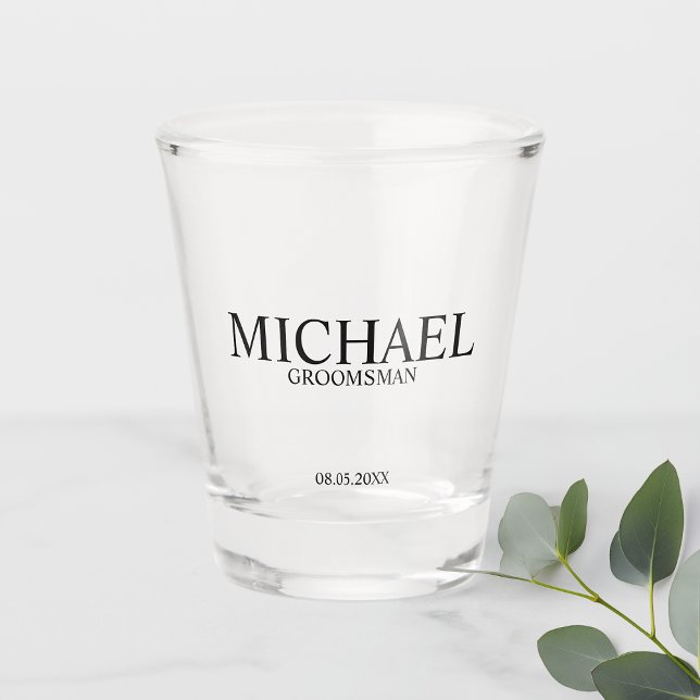 Classic Personalised Groomsmen Shot Glass (Creator Uploaded)
