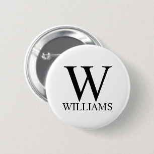 Classic Personalised Monogram and Name 6 Cm Round Badge
