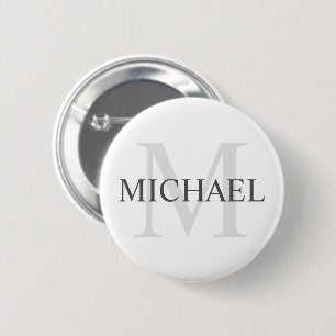 Classic Personalised Monogram and Name 6 Cm Round Badge