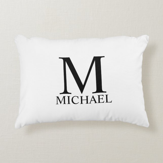 Classic Personalised Monogram and Name Accent Pill Decorative Cushion (Front)