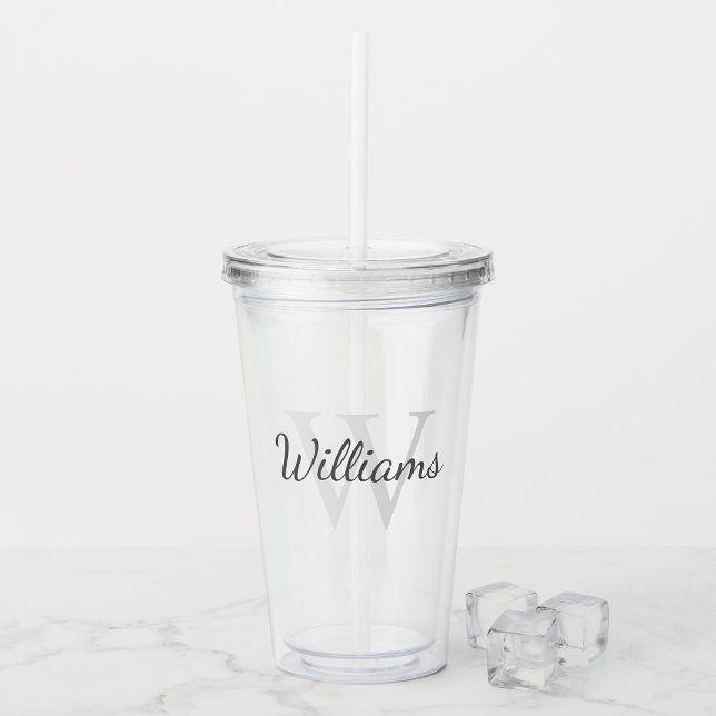 Classic Personalised Monogram and Name Acrylic Tumbler (Creator Uploaded)