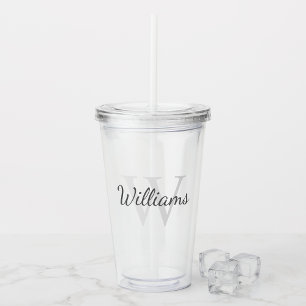 Classic Personalised Monogram and Name Acrylic Tumbler