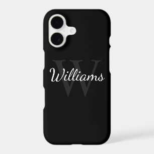 Classic Personalised Monogram and Name Black