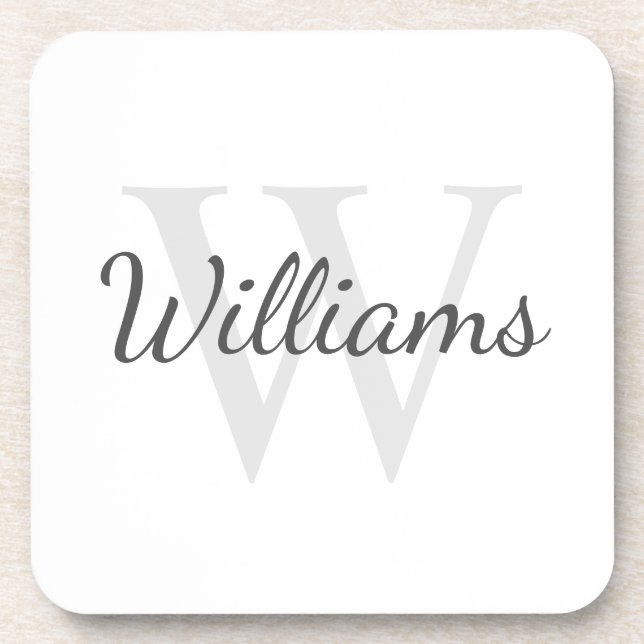 Classic Personalised Monogram and Name Coaster (Front)