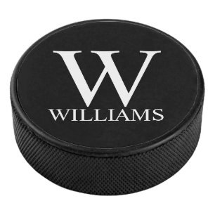 Classic Personalised Monogram and Name Hockey Puck