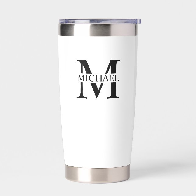 Classic Personalised Monogram and Name Insulated Tumbler (Left)