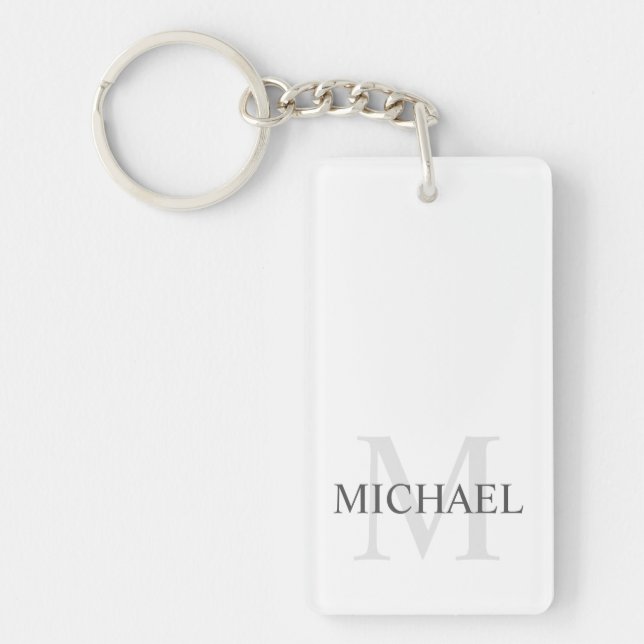 Classic Personalised Monogram and Name Key Ring (Front)