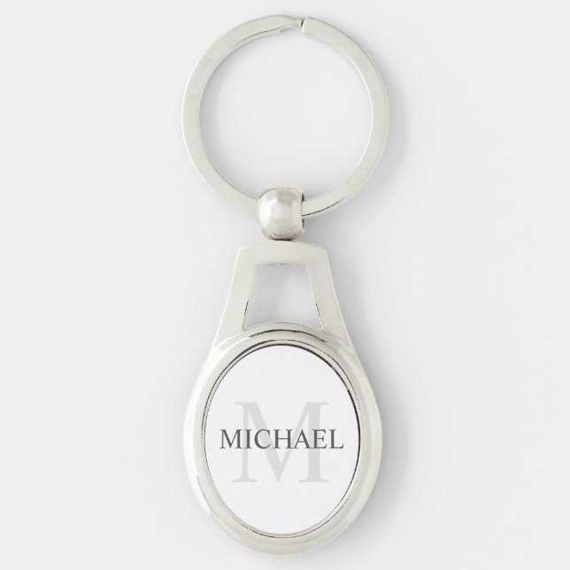 Classic Personalised Monogram and Name Key Ring (Front)