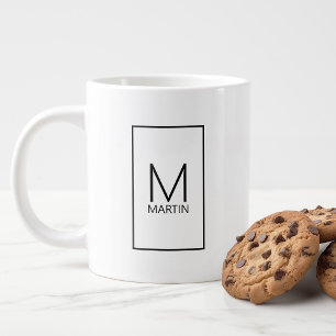 Classic Personalised Monogram and Name Large Coffee Mug
