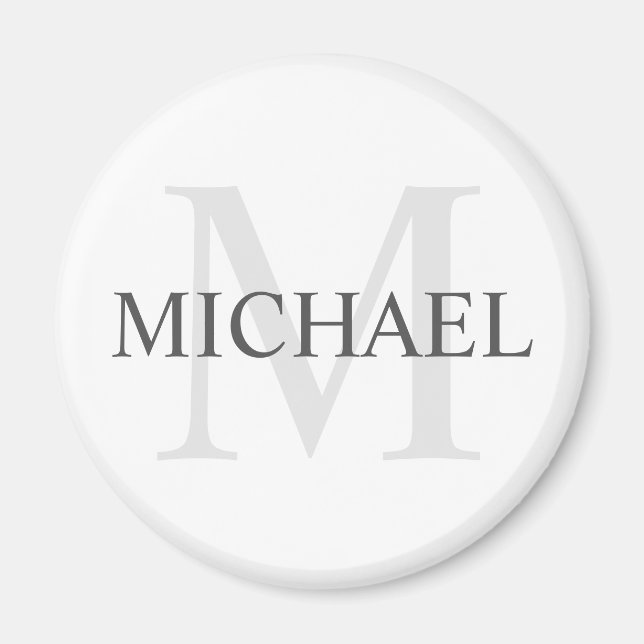 Classic Personalised Monogram and Name Magnet (Front)