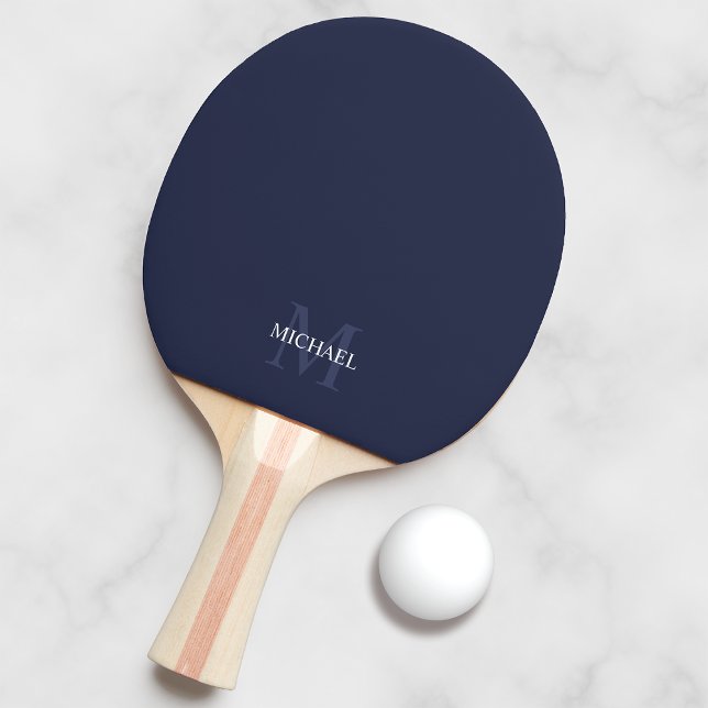 Classic Personalised Monogram and Name Ping Pong Paddle (Creator Uploaded)