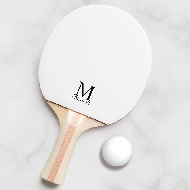 Classic Personalised Monogram and Name Ping Pong Paddle (Creator Uploaded)