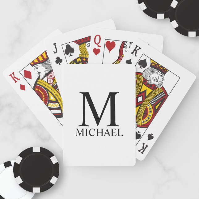 Classic Personalised Monogram and Name Playing Car Playing Cards (Creator Uploaded)