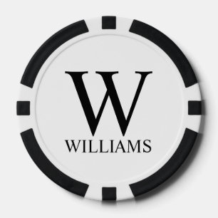 Classic Personalised Monogram and Name Poker Chips