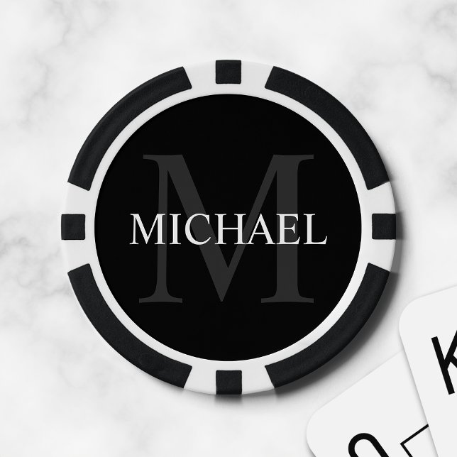 Classic Personalised Monogram and Name Poker Chips (Creator Uploaded)