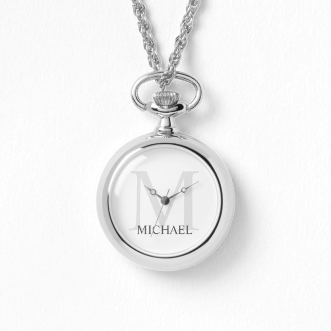 Classic Personalised Monogram and Name Watch (Front)
