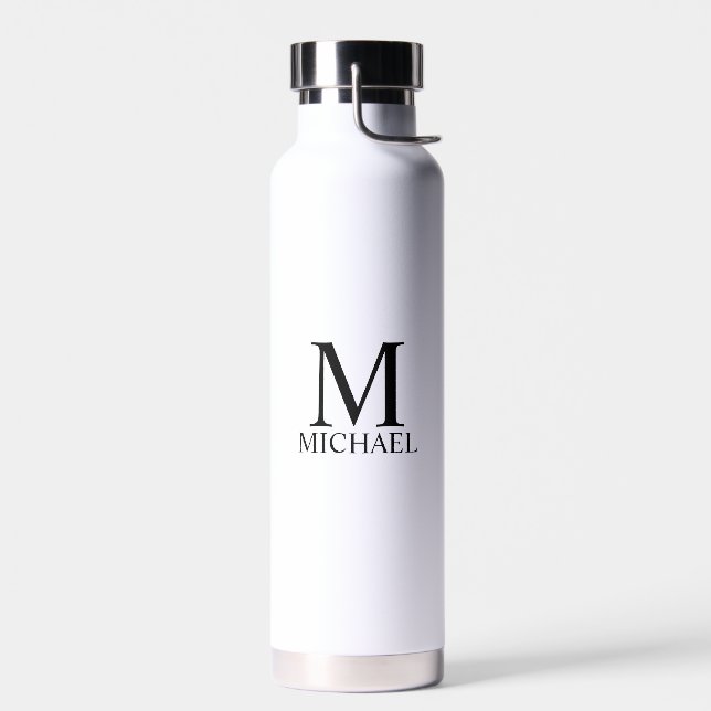 Classic Personalised Monogram and Name Water Bottle (Left)