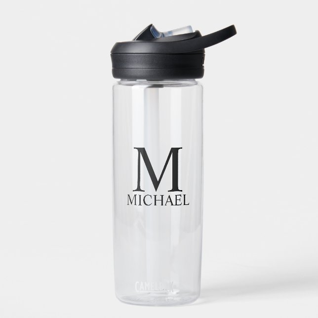Classic Personalised Monogram and Name Water Bottle (Left)