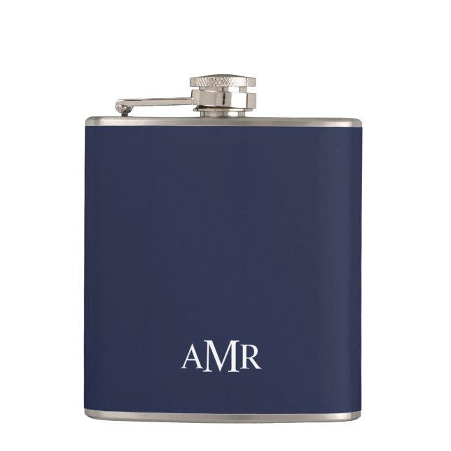 Classic Personalised Monogram Hip Flask (Front)