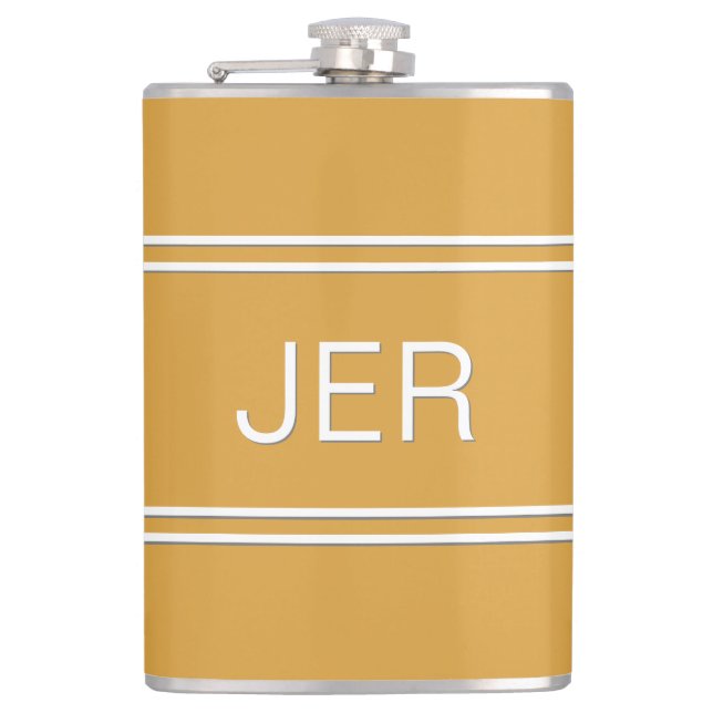 Classic Personalised Monogram Initials Drink Hip Flask (Front)
