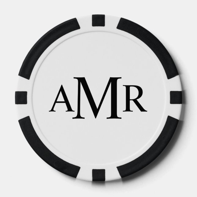 Classic Personalised Monogram Poker Chips (Front)