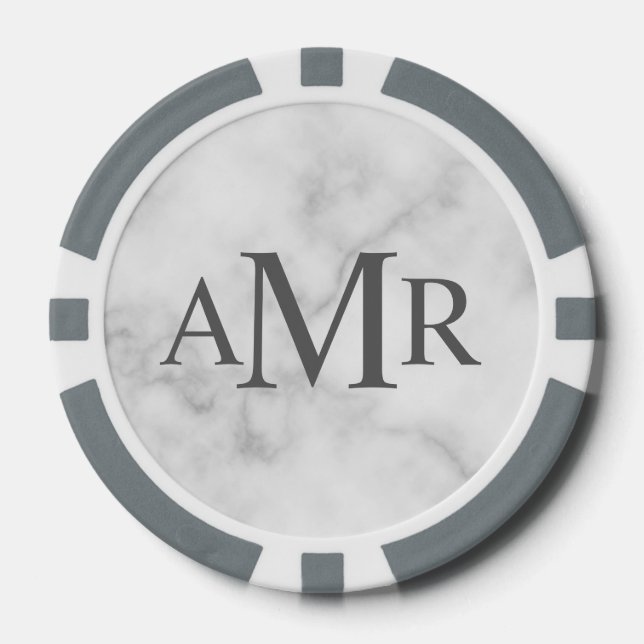 Classic Personalised Monogram Poker Chips (Front)