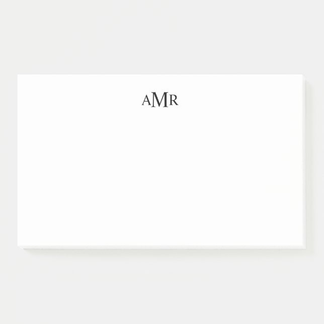 Classic Personalised Monogram Post-it Notes (Front)