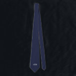 Classic Personalised Monogram Tie<br><div class="desc">Classic design features personalised 3 letter initial monogram in white classic serif font style on navy blue background.

Perfect as holiday gift,  father's day gift for dad and gift for any special occasions.</div>