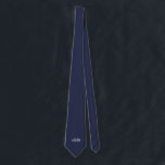 Classic Personalised Monogram Tie<br><div class="desc">Classic design features personalised 3 letter initial monogram in white classic serif font style on navy blue background.

Perfect as holiday gift,  father's day gift for dad and gift for any special occasions.</div>