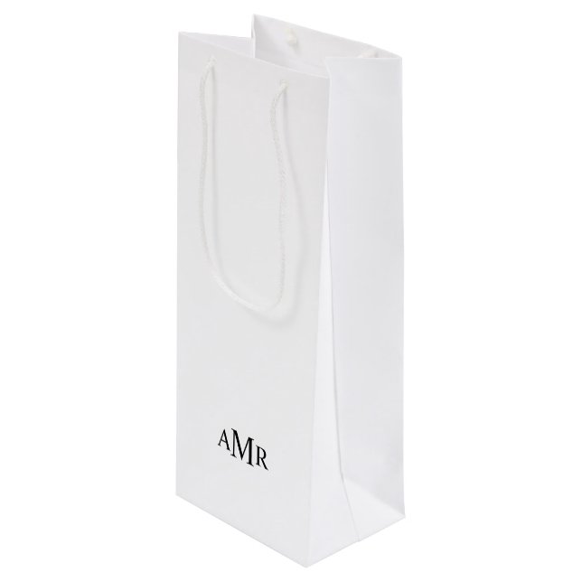 Classic Personalised Monogram Wine Gift Bag (Front Angled)