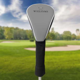 Classic Personalised Name Golf Clubs Grey Golf Head Cover