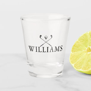 Classic Personalised Name Golf Clubs Shot Glass