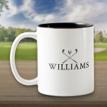 Classic Personalised Name Golf Clubs Two-Tone Coffee Mug<br><div class="desc">Personalise the name in classic typography to create a unique golf gift and keepsake for any golfer. Designed by Thisisnotme©</div>