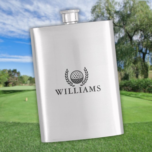 Classic Personalised Name Monogram Hip Flask (Classic Personalized Name Monogram Flask)