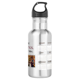 Classic Personalised New Year 2025 Calendar Photo 532 Ml Water Bottle