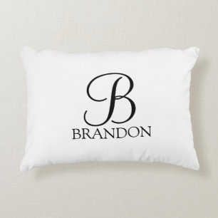 Classic Personalised Script Monogram and Name Decorative Cushion