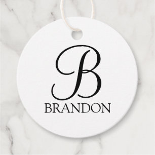 Classic Personalised Script Monogram and Name Favour Tags