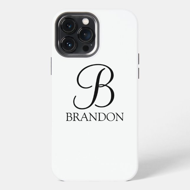 Classic Personalised Script Monogram and Name iPhone Case (Back)