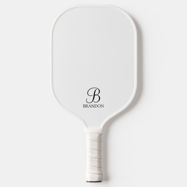 Classic Personalised Script Monogram and Name Pick Pickleball Paddle (Front)