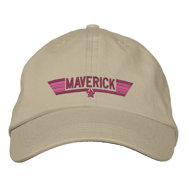 Classic Personalised Star Maverick or Your Text Embroidered Hat (Front)