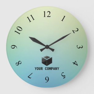 Classic personalized and editable company branding large clock