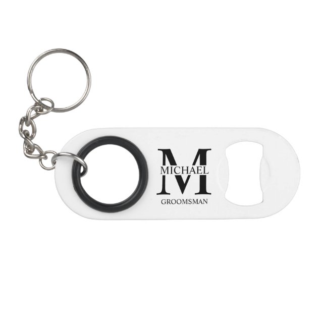 Classic Personalized Groomsman Monogram and Name (Front (Horizontal))