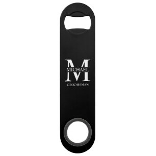 Classic Personalized Groomsman Monogram and Name